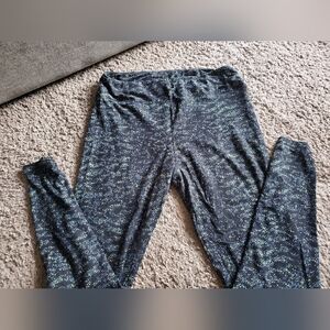 LuLaRoe Black Leggings with Yellow and Blue Speckles Tall And Curvy